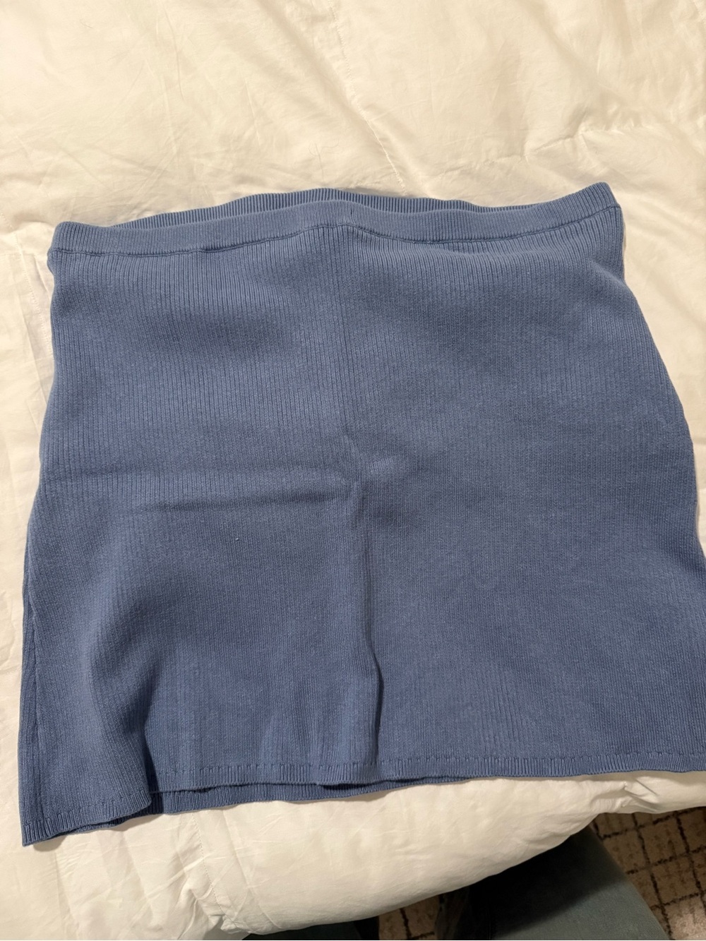 Free People Blue Knit Mini Skirt